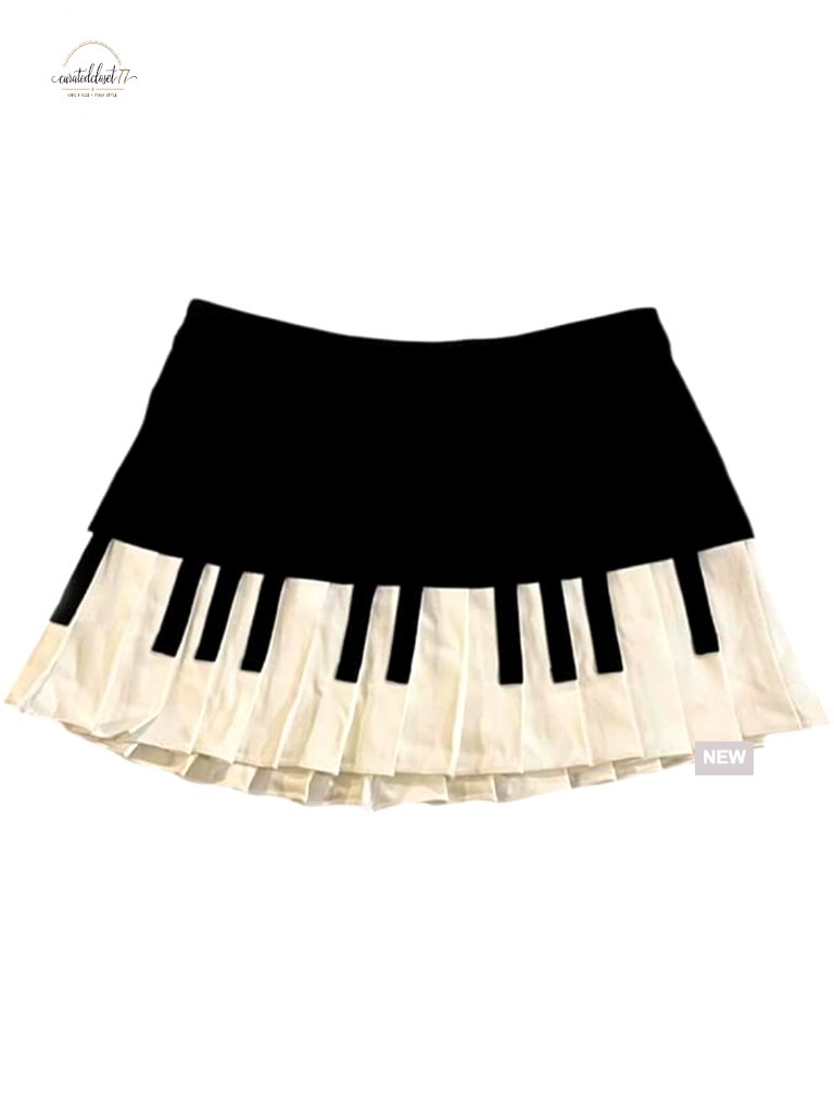 Polyester Mini Skirt High Waisted Pleated Short Y2k Grunge Style